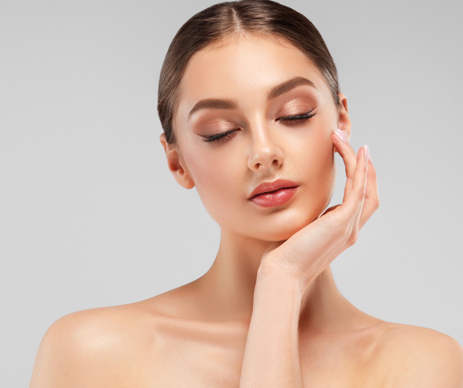 woman with eyes closed